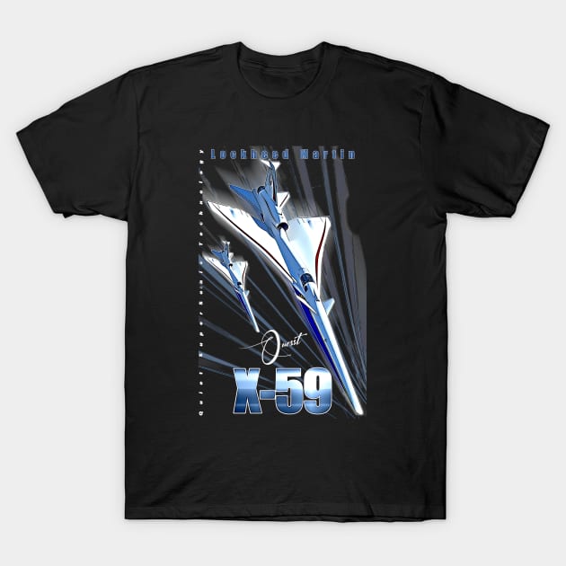 Lockheed Martin X-59 Quesst QueSST Supersonic Aircraft T-Shirt by aeroloversclothing